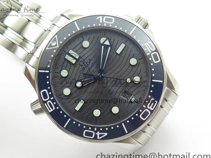0401 Seamaster Diver 300M ORF 1:1 Best Edition Blue Ceramic Gray Dial on SS Bracelet A HighQuality 7867